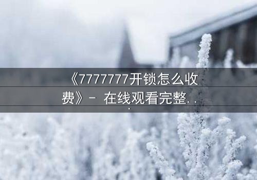 《7777777开锁怎么收费》- 在线观看完整无删 - 当秘密之门开启,代价是什么?