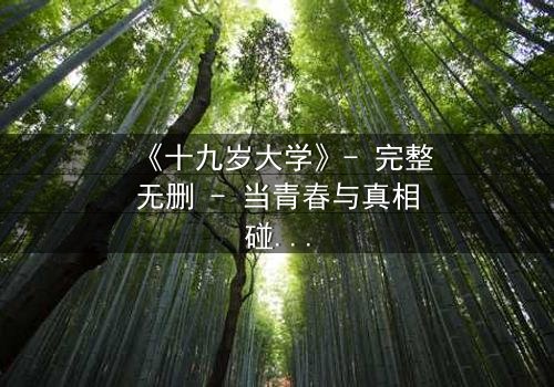 《十九岁大学》- 完整无删 - 当青春与真相碰撞,谁将付出代价?