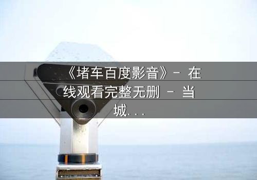 《堵车百度影音》- 在线观看完整无删 - 当城市瘫痪,人性暴露无遗