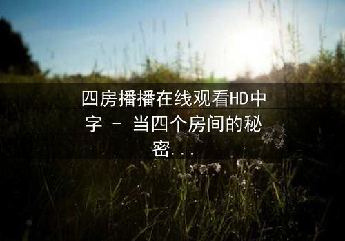 四房播播在线观看HD中字 - 当四个房间的秘密被揭开,谁能全身而退?