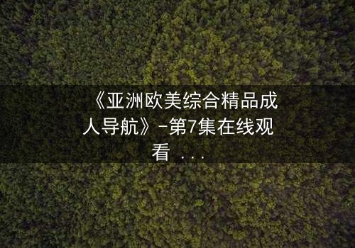 《亚洲欧美综合精品成人导航》-第7集在线观看 - 完整无删HD中字免费